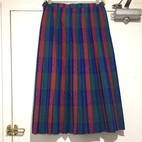 VINTAGE DALKEITH STRIPE PATTERN PLEATED SIZE 10 - Picture 3 of 6